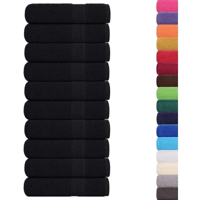 Image of Hand Towels 10 pcs Black 50x100 cm 360 gsm 100% Cotton vidaXL