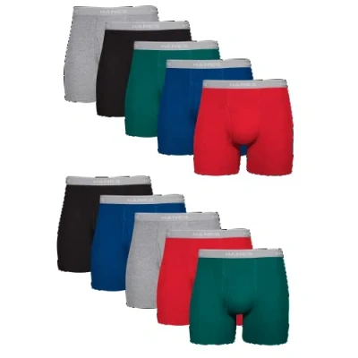 Image of Hanes Men&#039;s Tagless Cool Dri Boxer Briefs with ComfortFlex Waistband, 10 Pack Assorted, S (Pack of 10)