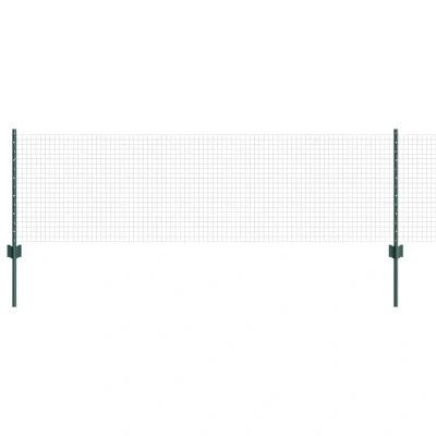 Image of vidaXL Welded Wire Fence with 44 U Posts Green 0.6x100 m Steel