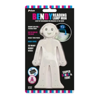 Image of The Home Fusion Company Bendy Booklight LED Light Up Reading Flexible Lamp Man Book Phone Stand Night