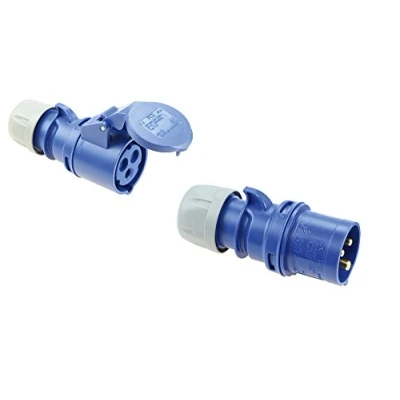 Image of Set CEE Coupling and Plug 16A; 3 Pin 6h 230 V Camping Caravan Industrial Quality PCE