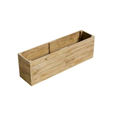 Image of Gro Garden Products Wooden Raised Bed 60cm L x 240cm W 76cm H Large Planters for Vegetables, Herbs, or Flowers Trough Planter Box with FSC Tanalised Timber