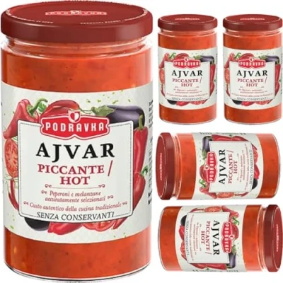 Image of Podravka Hot Ajvar Sauce Sandwich 350 Grams x 5 Pieces