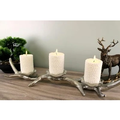 Image of Marco Paul Antler Pillar Candle Holder Holders Living Room Accessories Decorative Home Candles Ornaments For Tea Light Christmas Table Centrepiece