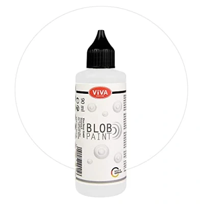 Image of Viva Decor® Blob Paint (White, 90 ml) Ready to Use Painting Paints with Properties of Acrylic Dot Art, Dotting Tool for Canvas, Mandala and Many More Made in Germany