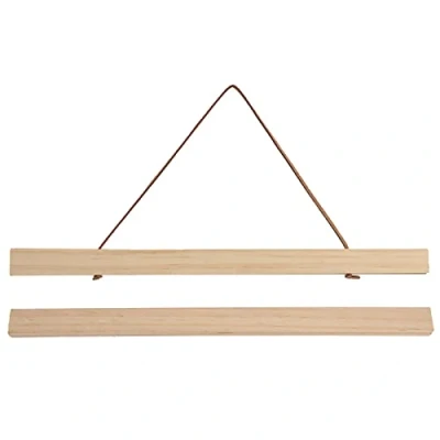 Image of Poster Frame Hanger, Magnetic Hanging Wall Wooden Hanger for Posters Art Prints Canvas Photos Pictures Artwork Scroll Map (40 * 2.1)