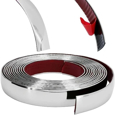 Image of RECAMBO Chrome Trim Versatile, Flexible &amp; Self Adhesive 25 mm x 5 m