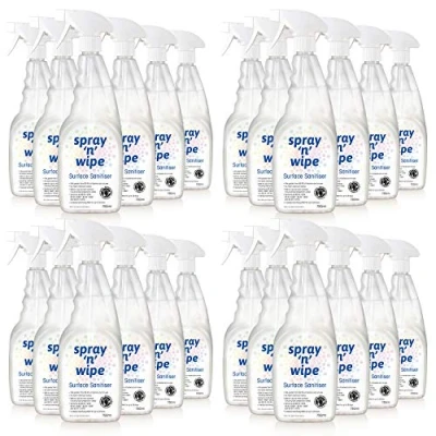 Image of Spray N Wipe Antibacterial Cleaner 24 x 750ml Bottles Kitchen &amp; Bathroom Antiviral Surface Sanitiser Tested Certified Sanitising Effect up to 28 days