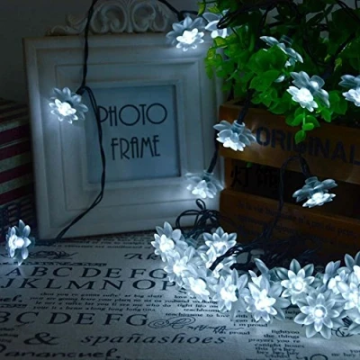 Image of Gimuk 20 LED Warm White Wooden Heart Fairy String Light Xmas Wedding Decor Party Lighting Battery Powered (20 Cool White)