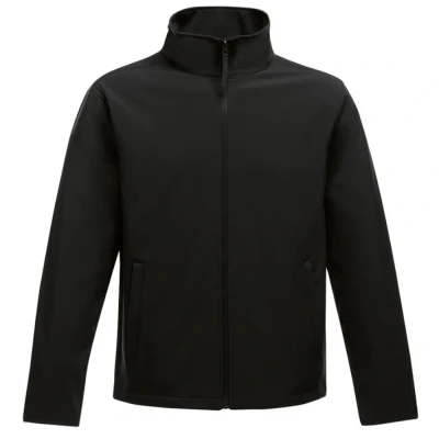 Image of Regatta Standout Mens Ablaze Printable Soft Shell Jacket (Black/Black) Softshell Size Medium