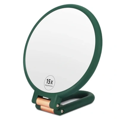 Image of Linkstyle 1X 15X Magnifying Mirror, Double Sided Makeup Mirror Handheld, Travel Folding Magnified for Women Men