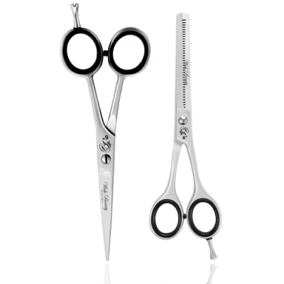Image of wishbeauty Hairdressing Barber Hair Scissor for Professional Hairdressers Barbers Stainless Steel Cutting Shears Salon Barbers, Men, Wome