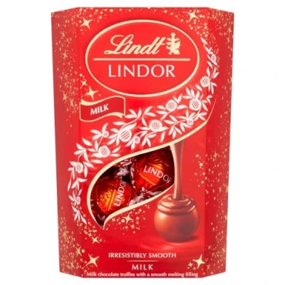 Image of Lindt Lindor Milk Chocolate Truffles Box Approx 16 balls, 200g with a Smooth Melting Filling Gift Present Birthday, Celebrations, Congratulations, Thank you