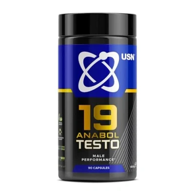 Image of USN 19 Anabol Testo, Testosterone Supplements for Men 90 Capsules, Boosts Strength Training &amp; Reduces Fatigue, Natural Pre Workout Booster, Daily Dietary Supplement