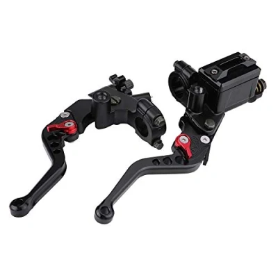 Image of Motorcycle Master Cylinder Lever, Universal 7/8inch 22mm and Clutch Lever Reservoir Levers Left &amp; Right (1 Pair) debriyaj kol 25mm