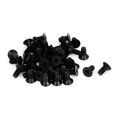 Image of Sourcingmap M3x6mm Phillips Nylon Countersunk Head Bolt Machine Screw Black 50Pcs