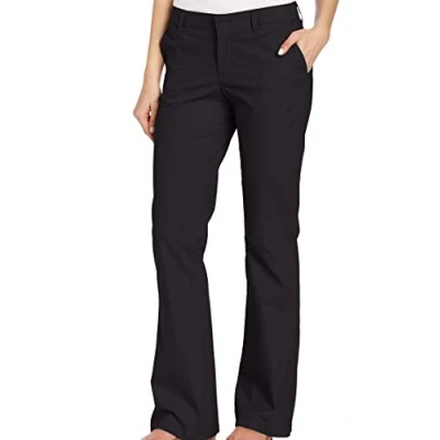 Image of Dickies Women&#039;s Flat Front Stretch Twill Pant, Black, 12 Regular