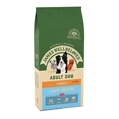 Image of James Wellbeloved Light Adult Turkey and Rice 12.5 kg Bag, Hypoallergenic Dry Dog Food