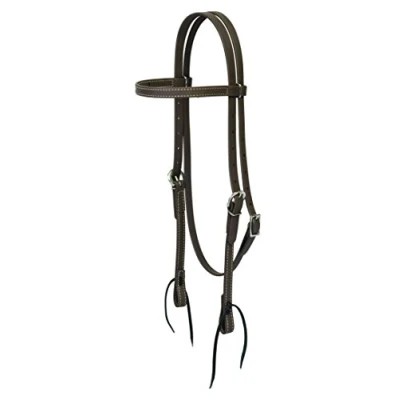 Image of Weaver Leather Brahma Webb Brow Band Headstall, Brown, Horse
