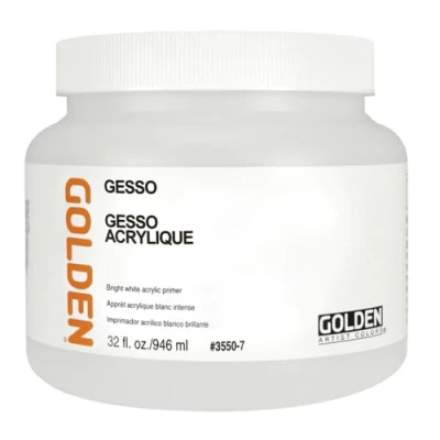 Image of GOLDEN Medium Acrylic: GESSO Acrylic 946ml Excellent Semi Absorbent Surface for Oils and Acrylics