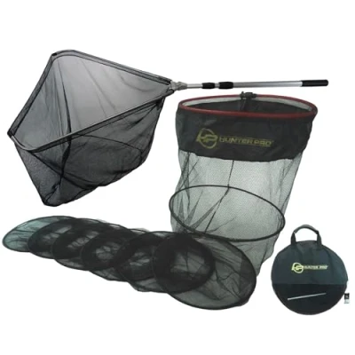Image of 3m Keep Net With Stink Bag Bank Stick Large Specimen Landing Set. Hunter Pro Fishing Set