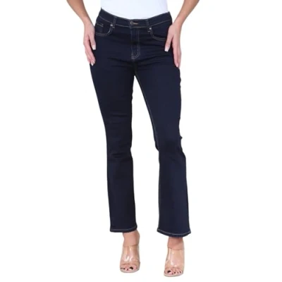 Image of MYT Womens Magic Shaping Slim Flare Leg Jeans Stretch High Waisted Ladies Boot Cut Denim Indigo 12