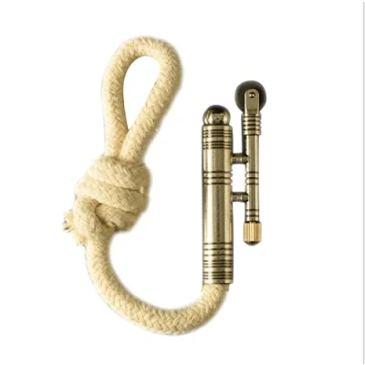 Image of （Sold Without Kerosene）Windproof Trench Lighter,Rope Velvet Metal, Fire Starter,Camping,Outdoors,Retro Gifts