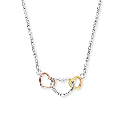 Image of Angel Whisperer ERN WITHLOVE 03 Women&#039;s Necklace with Heart Pendant in 925 Sterling Silver Lobster Clasp Length 44 cm