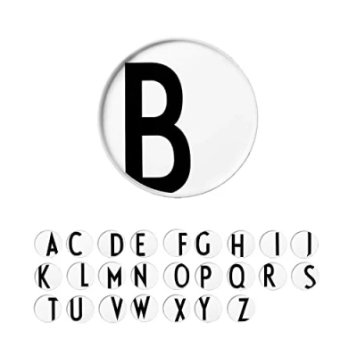 Image of Design Letters Porcelain Plates (A Z) Ideal Gifts for Women, Men White Table Decoration Dinner Dishwasher, Microwave Safe Decorative Plate Designed in Denmark Initial