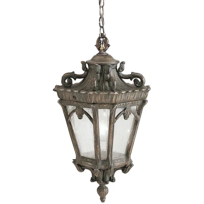 Image of Tournai 3 Light Large Outdoor Ceiling Chain Lantern Londonderry, E14