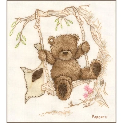 Image of Vervaco Popcorn on the Rope Swing Counted Cross Stitch, Multi Colour
