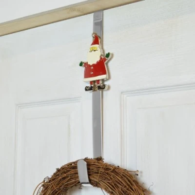 Image of Swift Red Santa Claus Father Christmas Wreath Metal Door Hanger Decoration