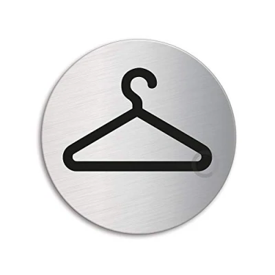 Image of Door Sign Wardrobe Material Stainless Steel Dia. 75 mm Finely Brushed matt self Adhesive No. 8500