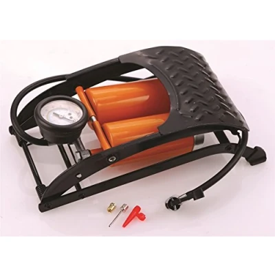 Image of Hilka RAC HP148 Heavy Duty Double Barrel Foot Pump, Orange/Black, Orange/Black