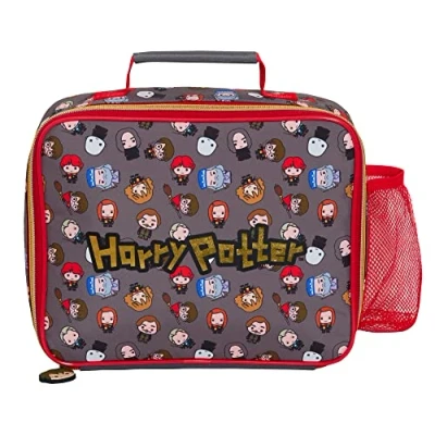 Image of Harry Potter Lunch Bag for Kids Chibi Character Insulated School Lunchbox with Bottle Holder