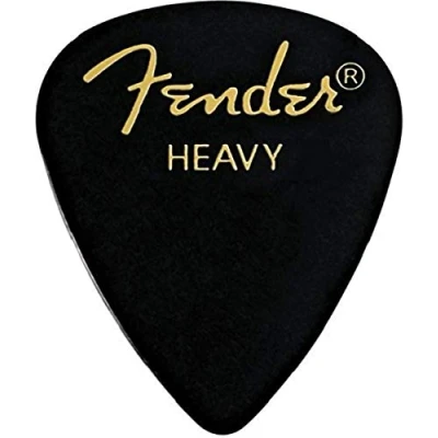 Image of Fender Classic Celluloid Guitar Picks 351 Shape, Black, Heavy, 144 Pack