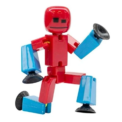 Image of StikBot Stop Motion Animation Figure (Red with Blue)