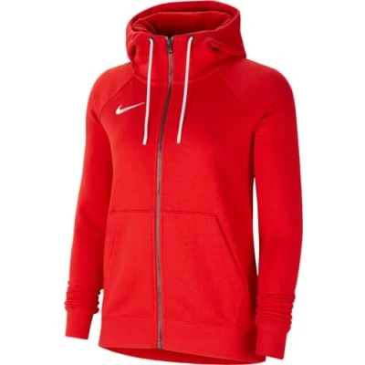 Image of NIKE CW6955 657 W NK FLC PARK20 FZ HOODIE Sweatshirt Women&#039;s UNIVERSITY RED/WHITE/(WHITE) Size XL