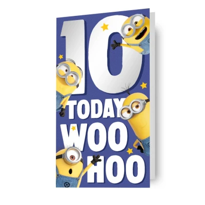 Image of Danilo Cards Happy 10th Birthday Card Minions, Despicable Me, 9 x 5