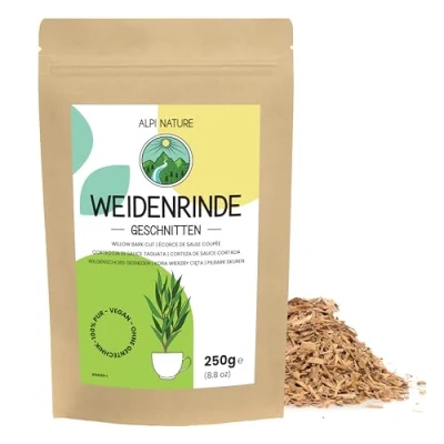 Image of White Willow Bark Tea 250g 8.8 oz by Alpi Nature, Cut, Loose Tea, for Preparation of and Herbal