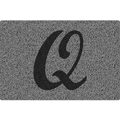 Image of Nicoman Personalised Door Mat｜Monogrammed Initial Letter【P】 Custom Present Gift Doormat｜for Her Him Mum Dad Home (60x40cm/23.6x15.7inches, Small) Grey