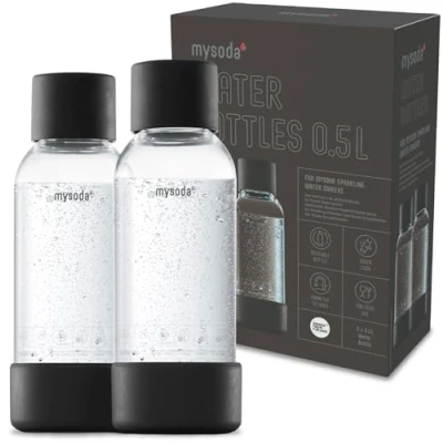 Image of Premium Carbonating Bottle 1L Silver Compatible with Drinkmate, Wassermaxx, Aqvia, Sodapop and Levivo Quick Lock Reusable Bottles Lid Base Made of Stainless Steel BPA Free