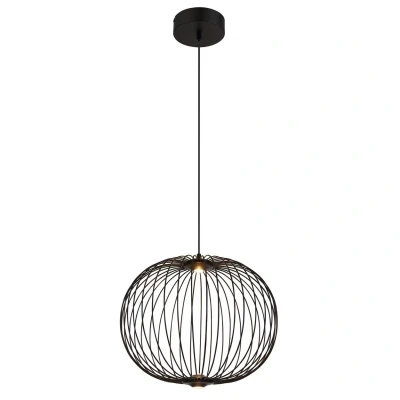 Image of Galway 50cm Wire Frame Pendant Ceiling Light Matt Black LED 3000K