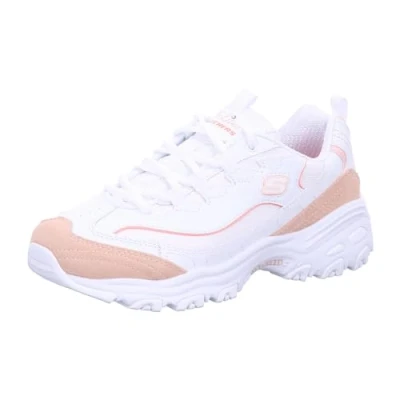 Image of Skechers D&#039;Lites New Heat Women&#039;s Trainers, White/Orange, EU 40, White, 7 UK