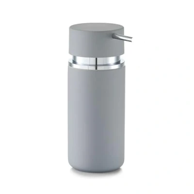 Image of Zeller Soap Dispenser Rubber of Ceramic in Grey, 6.6 x 16 cm