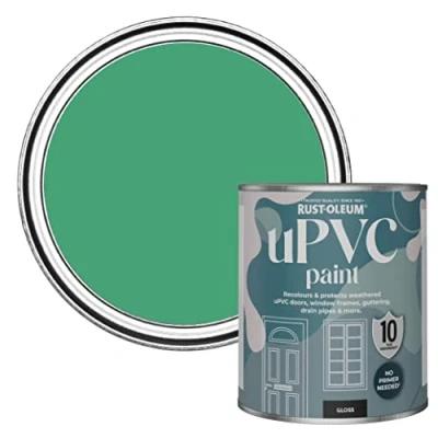 Image of Rust Oleum Green uPVC Door and Window Paint In Gloss Finish Emerald 750ml