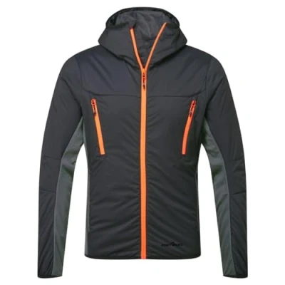 Image of Portwest EV470 Men&#039;s Insulated Hybrid Jacket Lightweight Breathable Reflective Workwear with Hood Metal Grey, Small
