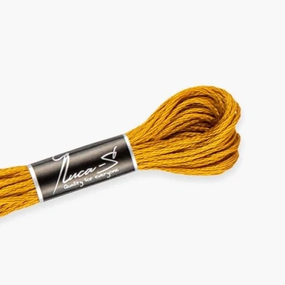 Image of Premium Embroidery Thread Luca S, 100% Giza Cotton, Oeko TEX Certified Stranded Cotton 349 / DMC 782 Anchor 308