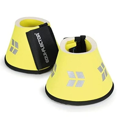 Image of Shires Equi Flector Reflective Over Reach Boots (Pony, Yellow)