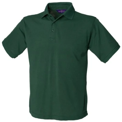 Image of Henbury Mens Short Sleeved 65/35 Pique Polo Shirt (L) (Bottle Green)